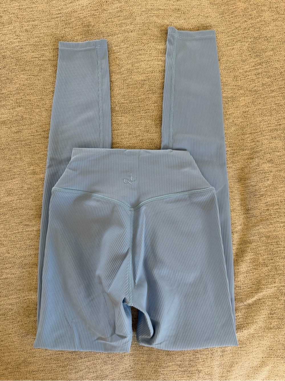 Crop Shop Boutique Light Blue Ribbed High-Waist Leggings